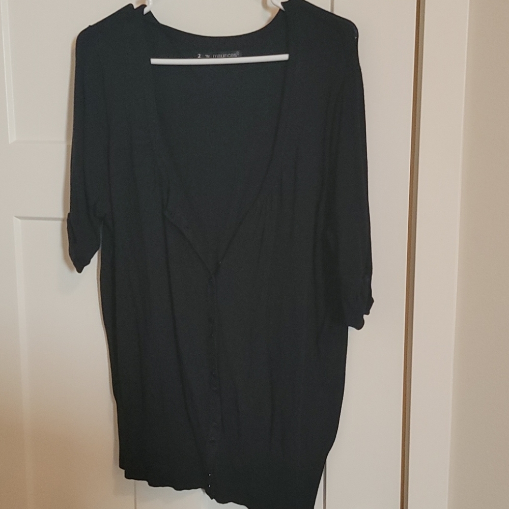 Maurices black top with buttons plus size 2